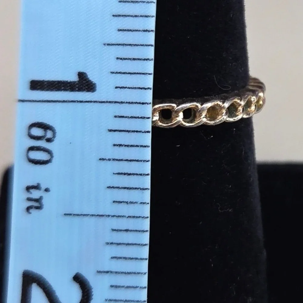 Gold Tone Curb Chain Link Band Ring Size 8 Minimalist Stacking‎ Jewelry